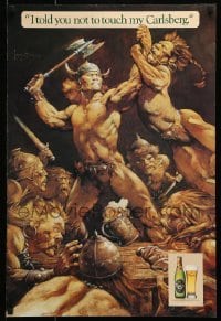 6b308 FRANK FRAZETTA 20x30 advertising poster '79 wild fantasy art, Carlsberg Beer promo!