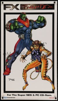 6b555 FX FIGHTER 22x38 special '95 video game fighters, Jim Lee artwork!