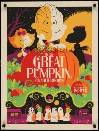 6b201 IT'S THE GREAT PUMPKIN, CHARLIE BROWN signed 18x24 art print '11 by Tom Whalen, variant!