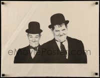 6b149 LAUREL & HARDY signed #18/100 18x23 art print '72 by artist Lou Byrd, Ollie and Stan!