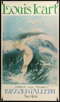 6b291 LOUIS ICART 21x36 museum/art exhibition '80s gorgeous art of Venus in the Waves!