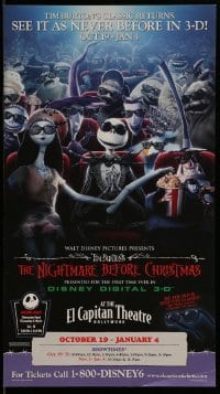 6b629 NIGHTMARE BEFORE CHRISTMAS/SANTA CLAUSE 3: THE ESCAPE CLAUSE 2-sided 10x17 special '00s cool!