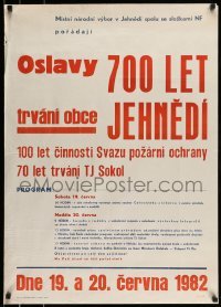 6b632 OSLAVY 700 LET TRAVANI OBCE JEHNEDI 24x34 Czech special '82 celebrating 700th anniversary!