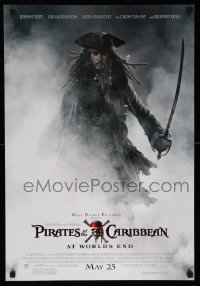 6b636 PIRATES OF THE CARIBBEAN: AT WORLD'S END 2-sided 19x27 special '07 Depp, Knightley & more!
