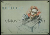 6b640 QUERELLE 24x33 German special '80s artwork of Jeanne Moreau by Jurgen Draeger!