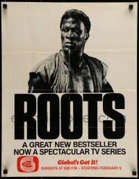 6b449 ROOTS Canadian tv poster '77 African American classic, image of Jon Amos!
