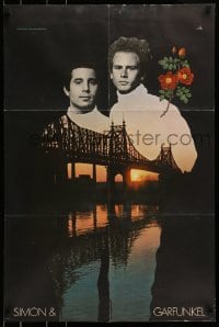 6b415 SIMON & GARFUNKEL record insert poster '68 cool image of musical duo, Bookends