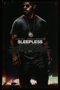 6b970 SLEEPLESS mini poster '17 great image of Jamie Foxx wearing bade and gun!