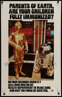 6b664 STAR WARS HEALTH DEPARTMENT POSTER 14x22 special '79 C3P0 & R2D2, do your records show it?