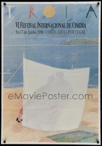 6b357 TROIA VI FESTIVAL INTERNACIONAL DE CINEMA 28x39 Portuguese film festival poster '90 beach!
