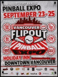 6b684 VANCOUVER FLIPOUT PINBALL EXPO 18x24 Canadian special '16 cool pinball artwork!