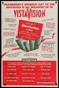 6b689 WHITE CHRISTMAS 2-sided 27x41 special '54 Vistavision promotion, Paramount's greatest gift!