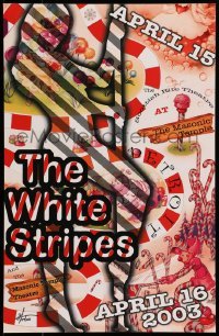 6b193 WHITE STRIPES signed #07/100 11x17 art print '03 by artist Anthony Herrera!