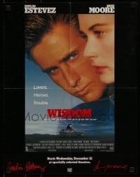 6b974 WISDOM mini poster '86 Demi Moore & Emilio Estevez are in love & rob banks!