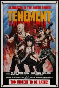 6b771 TENEMENT 27x41 video poster '85 Roberta Findlay, Slaughter in the South Bronx of N.Y.!