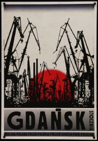 6b064 GDANSK 27x39 travel poster '16 cool art from series of travel posters by Ryszard Kaja!
