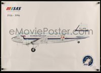 6b079 SAS 50TH ANNIVERSARY 24x33 travel poster '96 art of cool ARV Viking airplane!