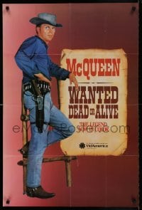 6b778 WANTED DEAD OR ALIVE 24x36 video poster R86 full-length cowboy Steve McQueen!