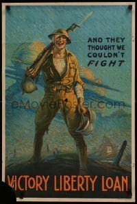 6b042 AND THEY THOUGHT WE COULDN'T FIGHT 20x30 WWI war poster '17 great art by Clyde Forsythe!