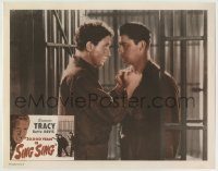 6c422 20,000 YEARS IN SING SING LC R56 Spencer Tracy grabbing Lyle Talbot by the collar in prison!