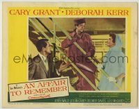 6c435 AFFAIR TO REMEMBER LC #8 '57 Cary Grant, Deborah Kerr & disapproving older lady on ship!