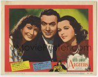 6c438 ALGIERS LC R53 Charles Boyer as thief Pepe le Moko between Hedy Lamarr & Sigrid Gurie!