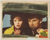 6c449 ASPHALT JUNGLE LC #2 '50 c/u of Sterling Hayden & Jean Hagen in car, John Huston classic!