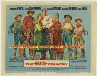 6c070 BIG COUNTRY TC '58 art of Gregory Peck, Charlton Heston Simmons & cast, William Wyler classic