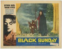 6c481 BLACK SUNDAY LC #1 '61 great portrait of Barbara Steele standing by her two dogs!