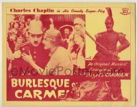 6c496 BURLESQUE ON CARMEN LC R48 great close up of Charlie Chaplin & pretty Edna Purviance!