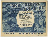 6c134 DICK TRACY VS. CRIME INC. chapter 6 TC '41 Ralph Byrd & cartoon counterpart w/ machine guns!