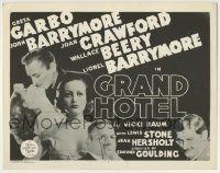 6c198 GRAND HOTEL TC R50s Garbo, John & Lionel Barrymore, Crawford, Beery, different!