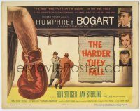6c205 HARDER THEY FALL TC '56 Humphrey Bogart, Rod Steiger, cool boxing artwork, classic!