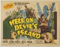 6c206 HELL ON DEVIL'S ISLAND TC '57 hottest expose of men turned into beasts by a lash of fear!