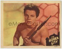 6c631 HIDDEN CITY LC #4 '50 great c/u of Johnny Sheffield as Bomba the Jungle Boy with spear!
