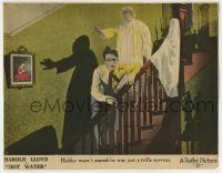 6c013 HOT WATER LC '24 nervous Harold Lloyd on stairs with sleepwalking mother-in-law!