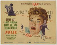 6c244 JULIE TC '56 what happened to Doris Day on her honeymoon with Louis Jourdan?