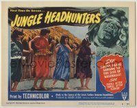 6c677 JUNGLE HEADHUNTERS LC #4 '51 wild shrunken head border art, Amazon natives hand-in-hand!
