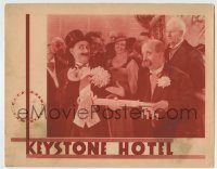 6c681 KEYSTONE HOTEL LC '35 cross-eyed beauty contest judge Ben Turpin given giant hotel key, rare