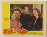 6c694 KISS THEM FOR ME LC #4 '57 Cary Grant between beauties Jayne Mansfield & Suzy Parker!