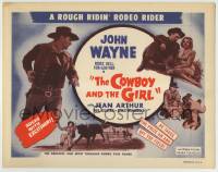 6c259 LADY TAKES A CHANCE TC R54 rodeo rider John Wayne, Jean Arthur, The Cowboy and The Girl!