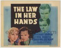 6c265 LAW IN HER HANDS TC '36 Glenda Farrell & Margaret Lindsay are lawyers representing crooks!