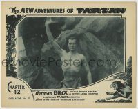 6c758 NEW ADVENTURES OF TARZAN chapter 12 LC '35 great c/u of Bruce Bennett with upraised arm!