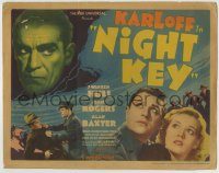 6c314 NIGHT KEY TC '37 Boris Karloff billed over the title by his last name only & he is green!