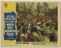 6c770 NORTH WEST MOUNTED POLICE LC #8 R45 Robert Preston & men surrounded by Native Americans!