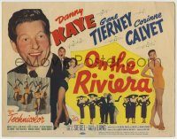 6c326 ON THE RIVIERA TC '51 Danny Kaye, sexy Gene Tierney & Corinne Calvet!