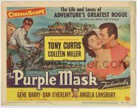 6c352 PURPLE MASK TC '55 masked avenger Tony Curtis as adventure's greatest rogue, Colleen Miller!
