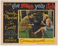 6c004 SEVEN YEAR ITCH LC #2 '55 Billy Wilder, c/u of Tom Ewell & sexy Marilyn Monroe with drink!