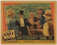 6c848 SHE COULDN'T TAKE IT LC '35 George Raft in tuxedo & Joan Bennett held up by hillbillies!