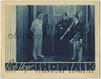 6c852 SHOP TALK LC '36 Bob Hope & young man holding lots of sports gear laugh at two men, rare!